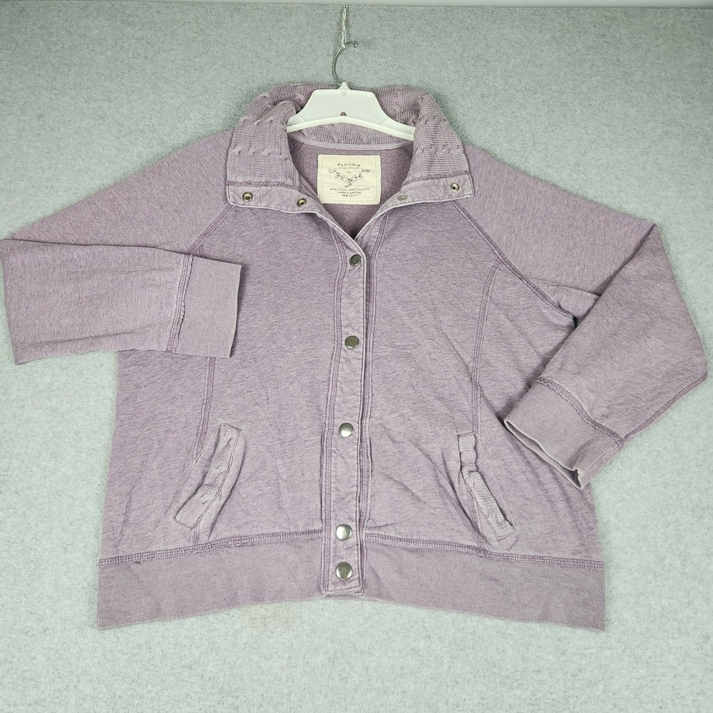 Sonoma Cardigan Sweater Womens XL Purple Knitted Long Sleeve Snap Front Casual
